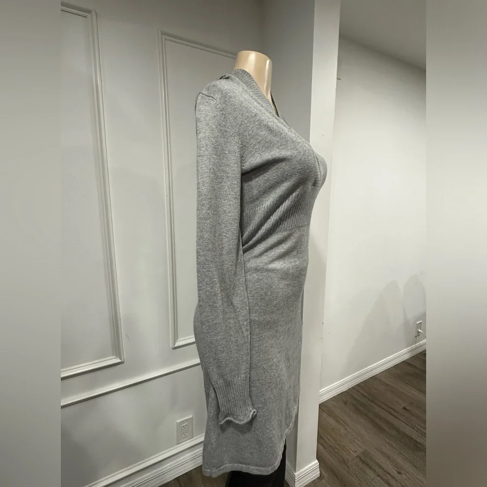 Athleta Gray Sweater  Dress Size Small. V neck. Midi length. - Picture 3 of 5